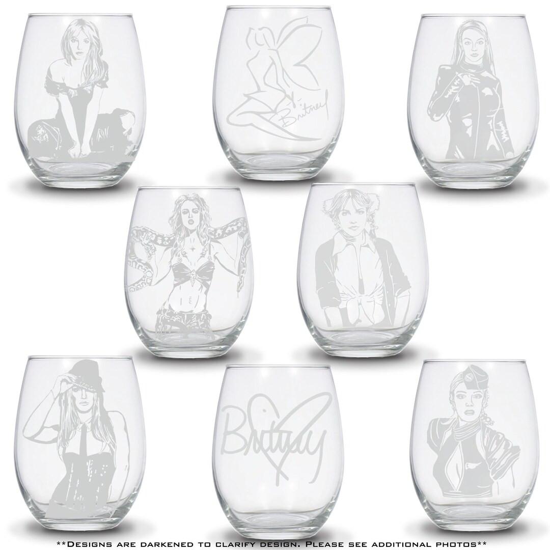 Britney Spears Stemless Wine Glass. 20.5oz Glass. ...baby One More Time, Me Against the Music, Sl... | Etsy (US)