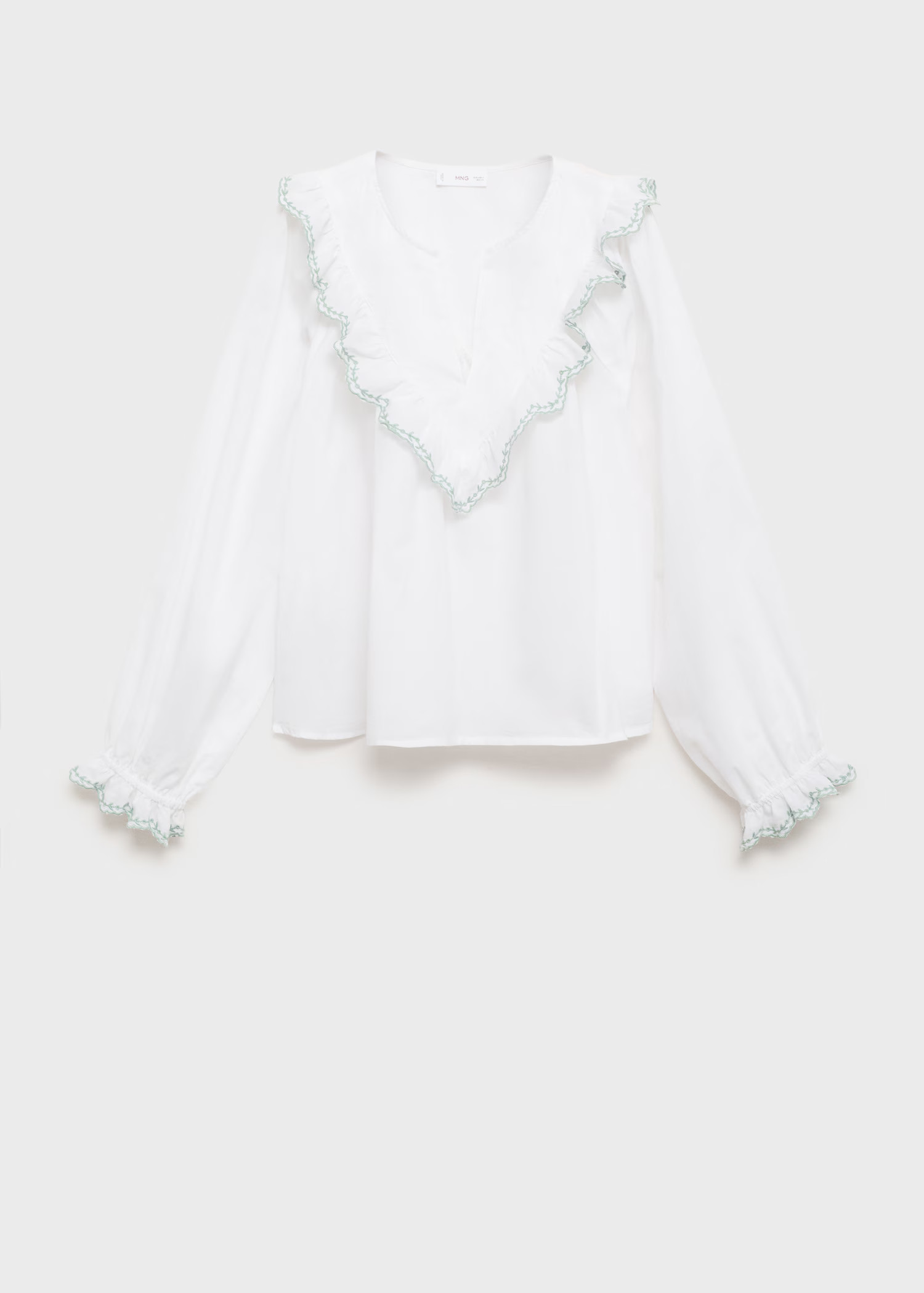 Ruffle neck blouse | Mango (US/MX/AU)
