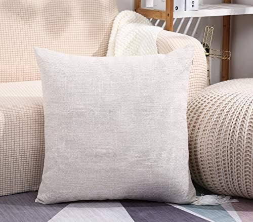 TangDepot Heavy Lined Linen Cushion Cover, Throw Pillow Cover, Square Decorative Pillow Covers, I... | Amazon (US)