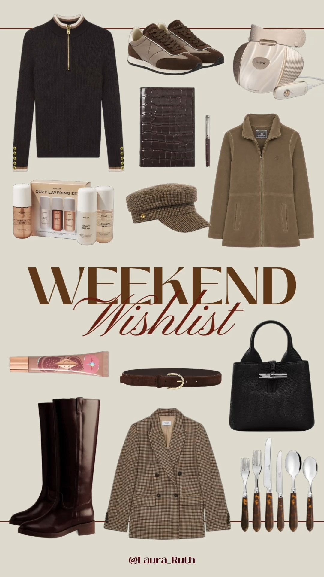 Weekend Wishlist 🍂🐎  Chocolate tones, hints of tweed and timeless pieces for cosy coffees, country walks & Autumn tablescapes. Fall outfits 

 #LTKuk #LTKautumn #LTKbag