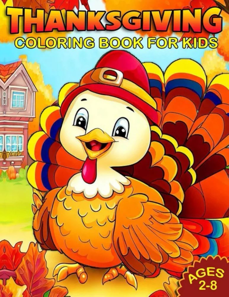 Thanksgiving Coloring Book For Kids: Features 50 + Fun And Very Easy To Color With Super Cute Fri... | Amazon (US)
