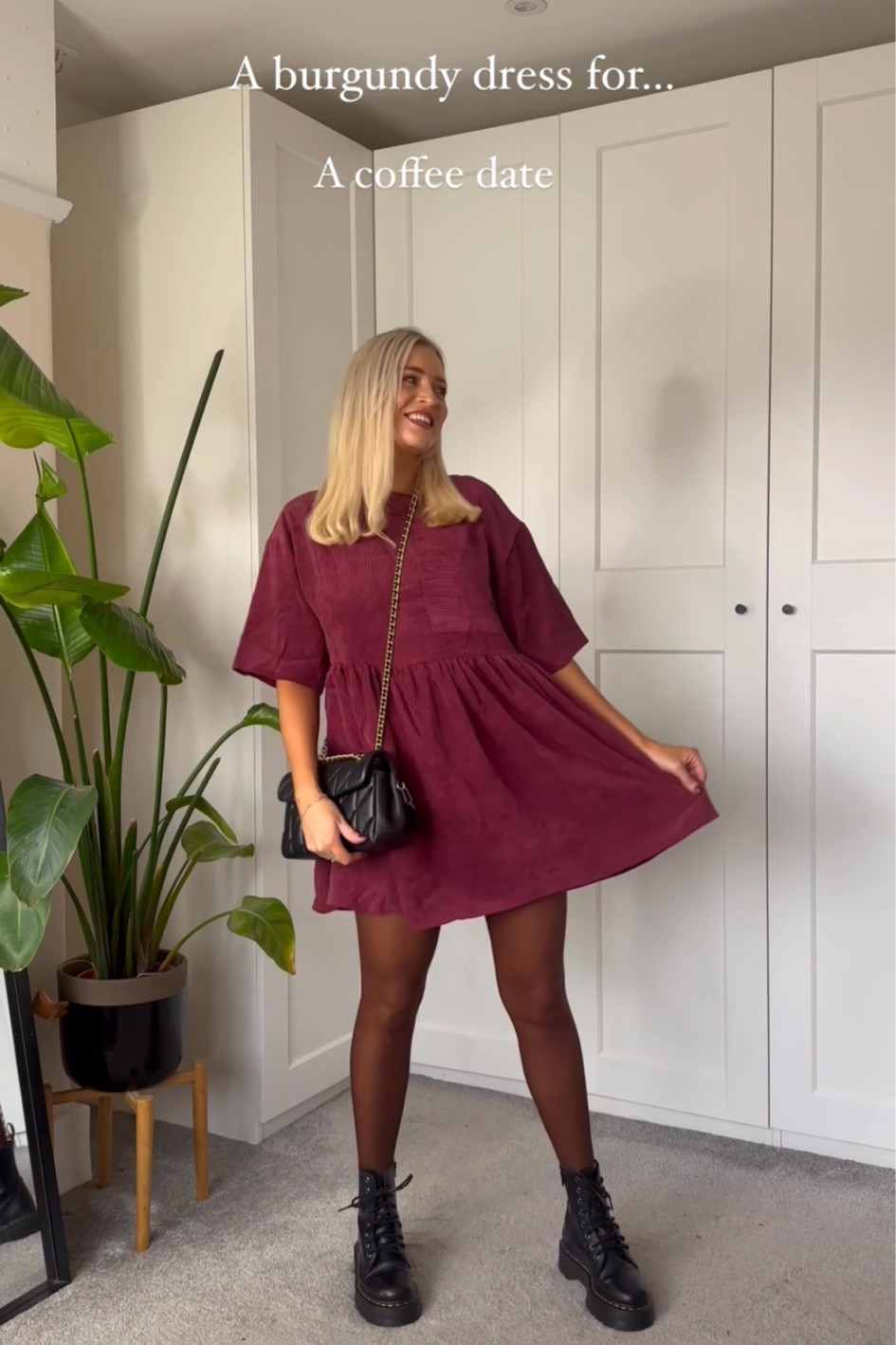 Burgundy smock dress 🩷

#autumnoutfit #burgundydress asos
