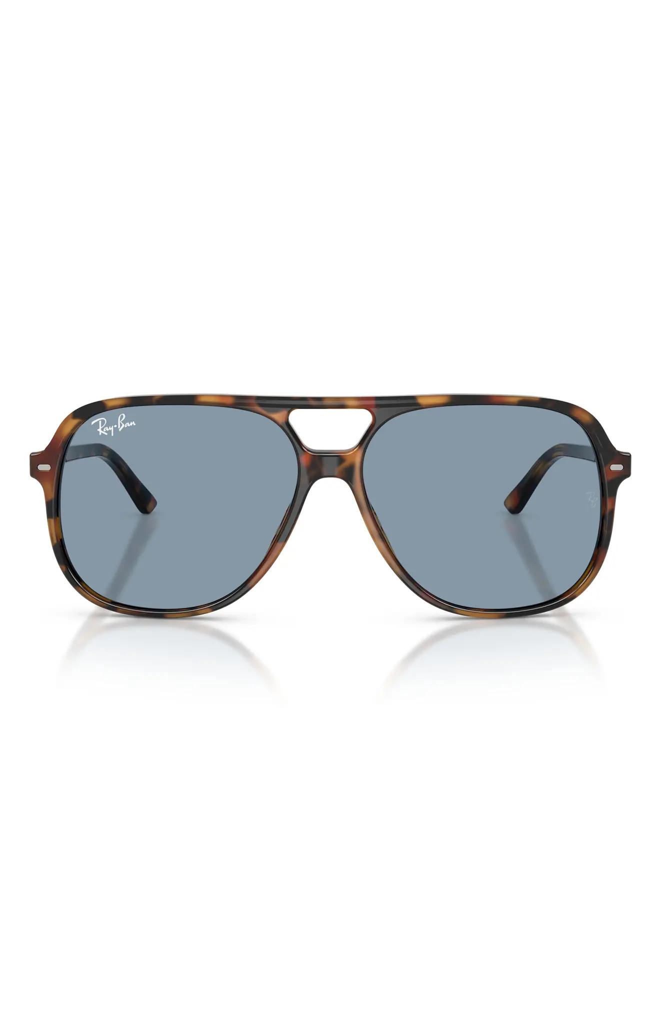 Ray-Ban Bill 56mm Aviator Sunglasses in Light Havana/blue at Nordstrom | Nordstrom