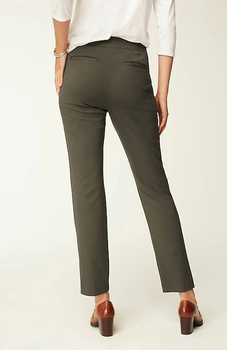 Pintucked Ponte Slim-Leg Pants | J. Jill
