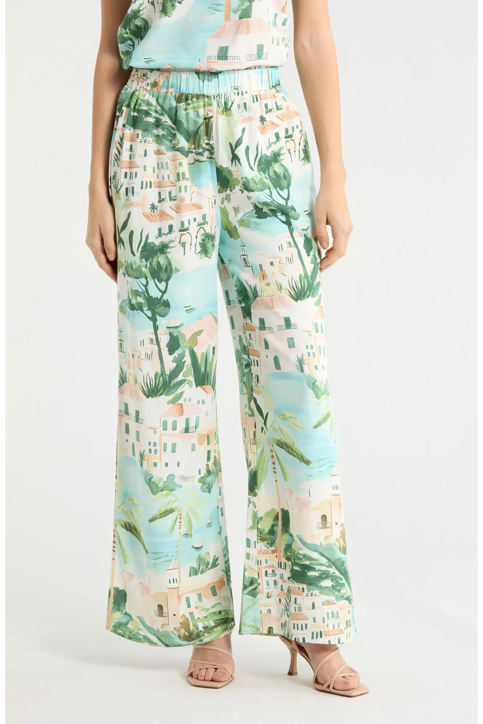 Piti Town Snipy High Waist Wide Leg Pants (Women) | Nordstrom | Nordstrom
