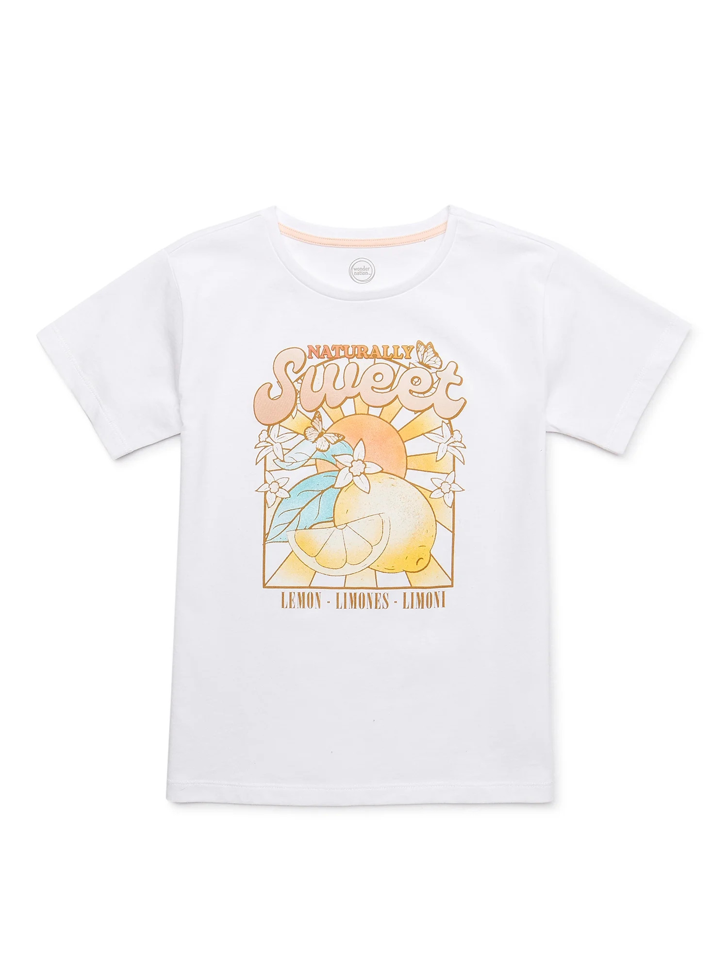 Wonder Nation Girls Short Sleeve Graphic Tee, Sizes 4-18 & Plus | Walmart (US)