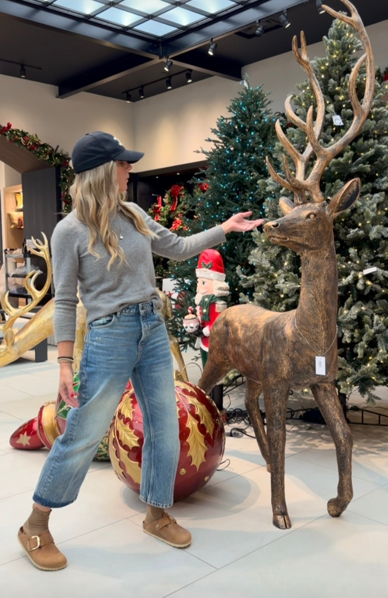 Definitely a splurge, but such a statement piece, outdoor reindeer, oversized, reindeer, front gate Christmas holiday decor also linking my clogs because I’ve got a ton of questions on those absolutely love them

#LTKHome #LTKSaleAlert