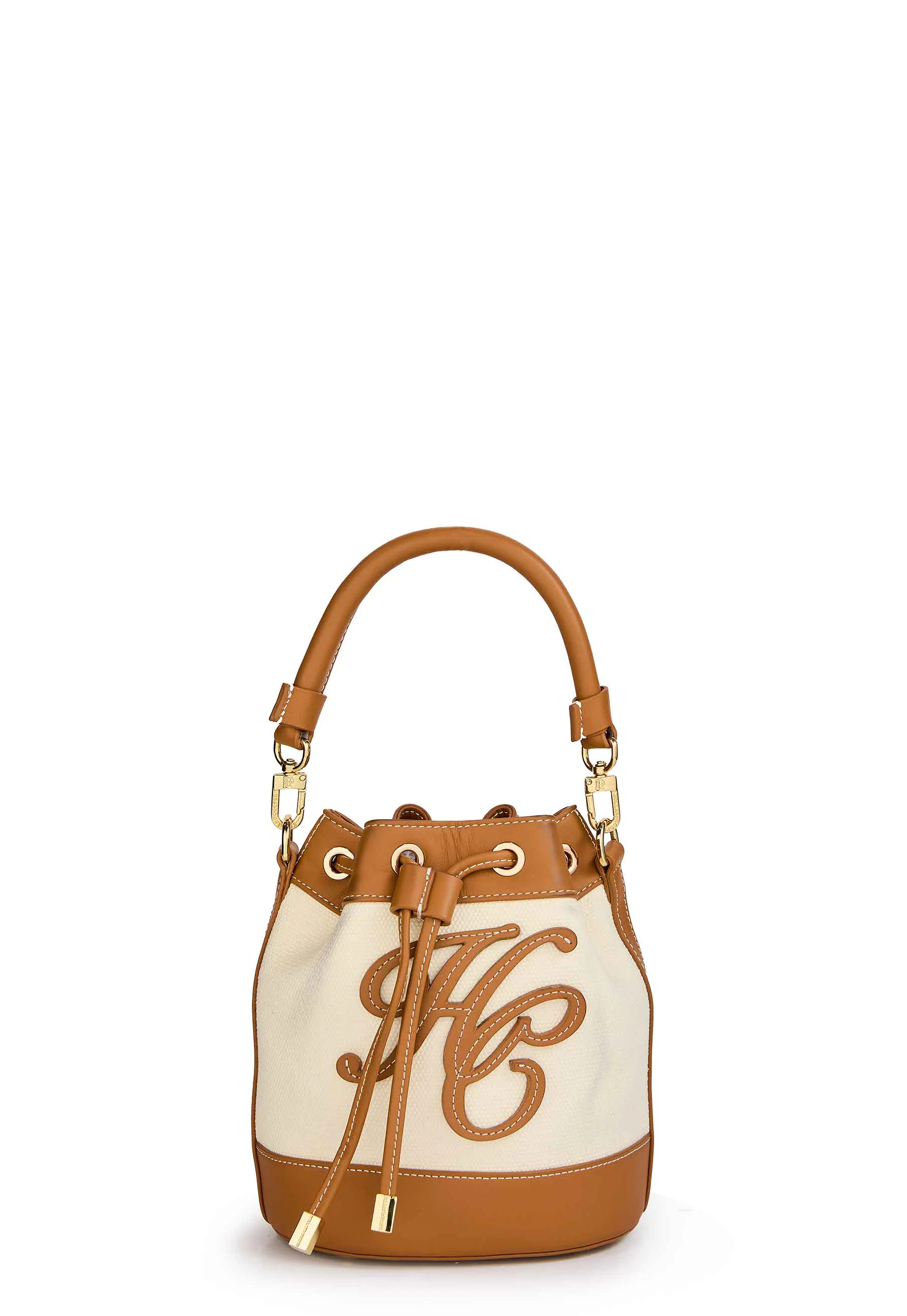 Amalfi Bucket Bag (Tan Canvas) | Holland Cooper