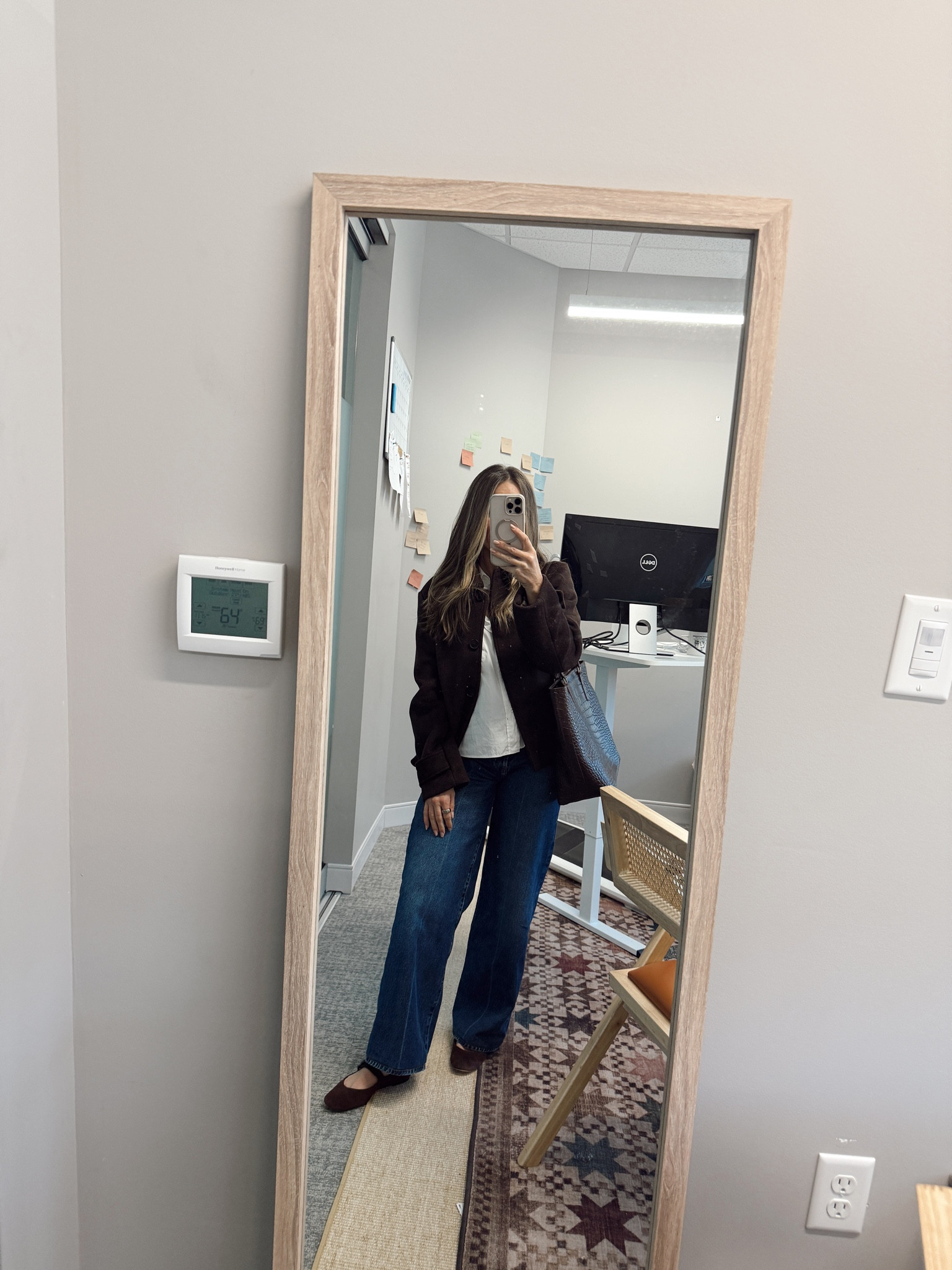 Office OOTD! A classic button down and jeans - all run TTS  

#LTKootd #LTKmomlife #LTKWorkwear