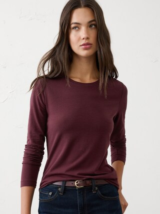 Timeless Long-Sleeve Crew-Neck T-Shirt | Banana Republic Factory