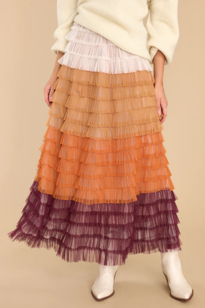 Break Down Walls Dark Rust Maxi Skirt | Red Dress 