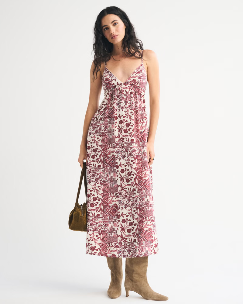 Bra-Free Clasp-Back Flowy Maxi Dress | Abercrombie & Fitch (US)