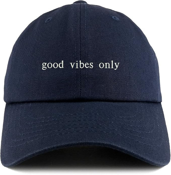 Trendy Apparel Shop Good Vibes Only Embroidered Low Profile Soft Cotton Dad Hat Cap | Amazon (US)