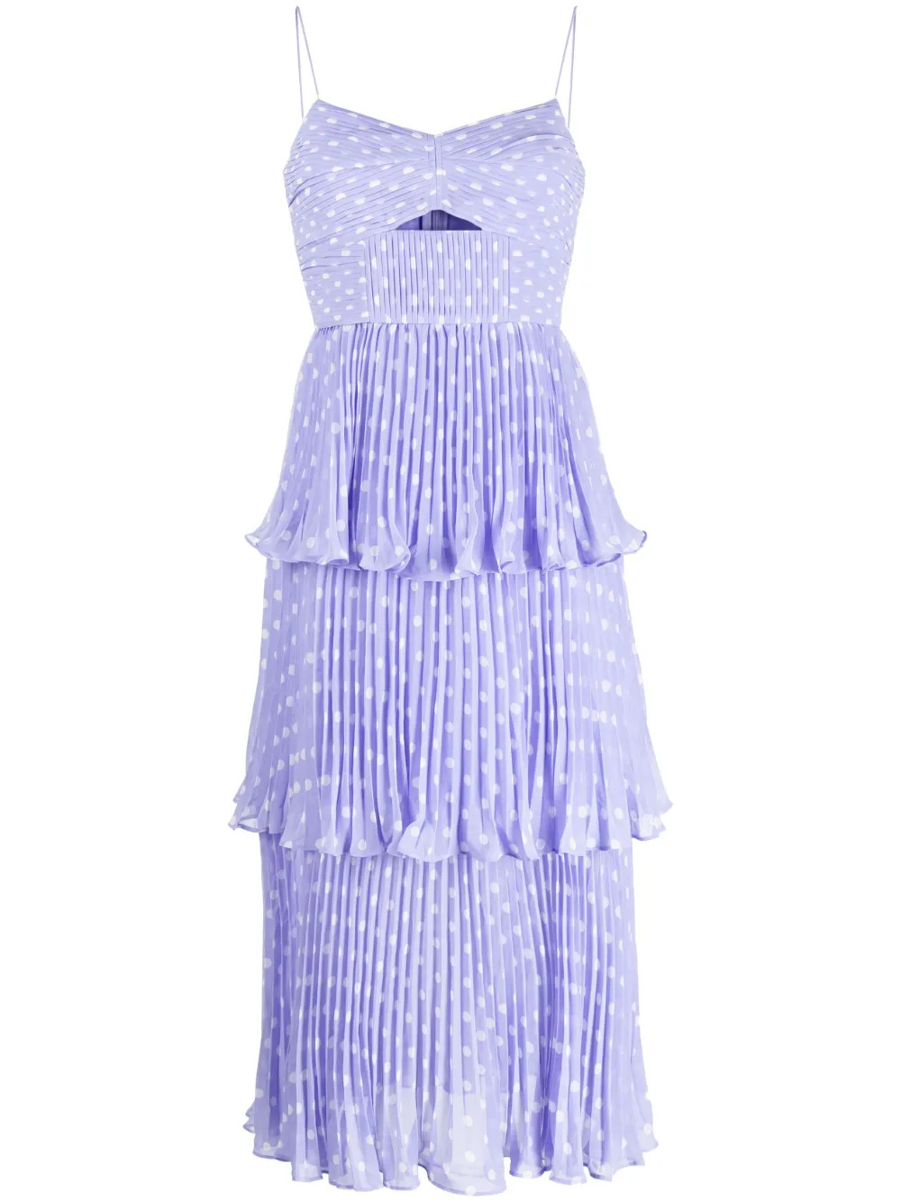 polka dot-print pleated midi dress | Farfetch Global