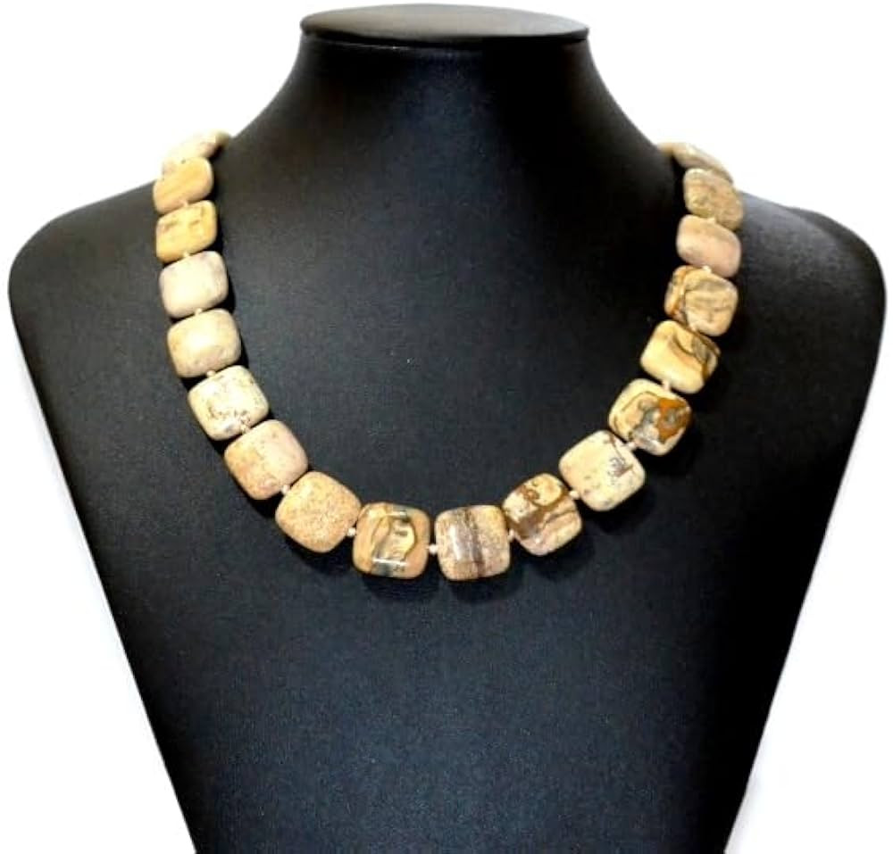 Square Landscape Jasper Natural Stone Mineral Healing Crystals Stone Rocks CJPA08 | Amazon (US)