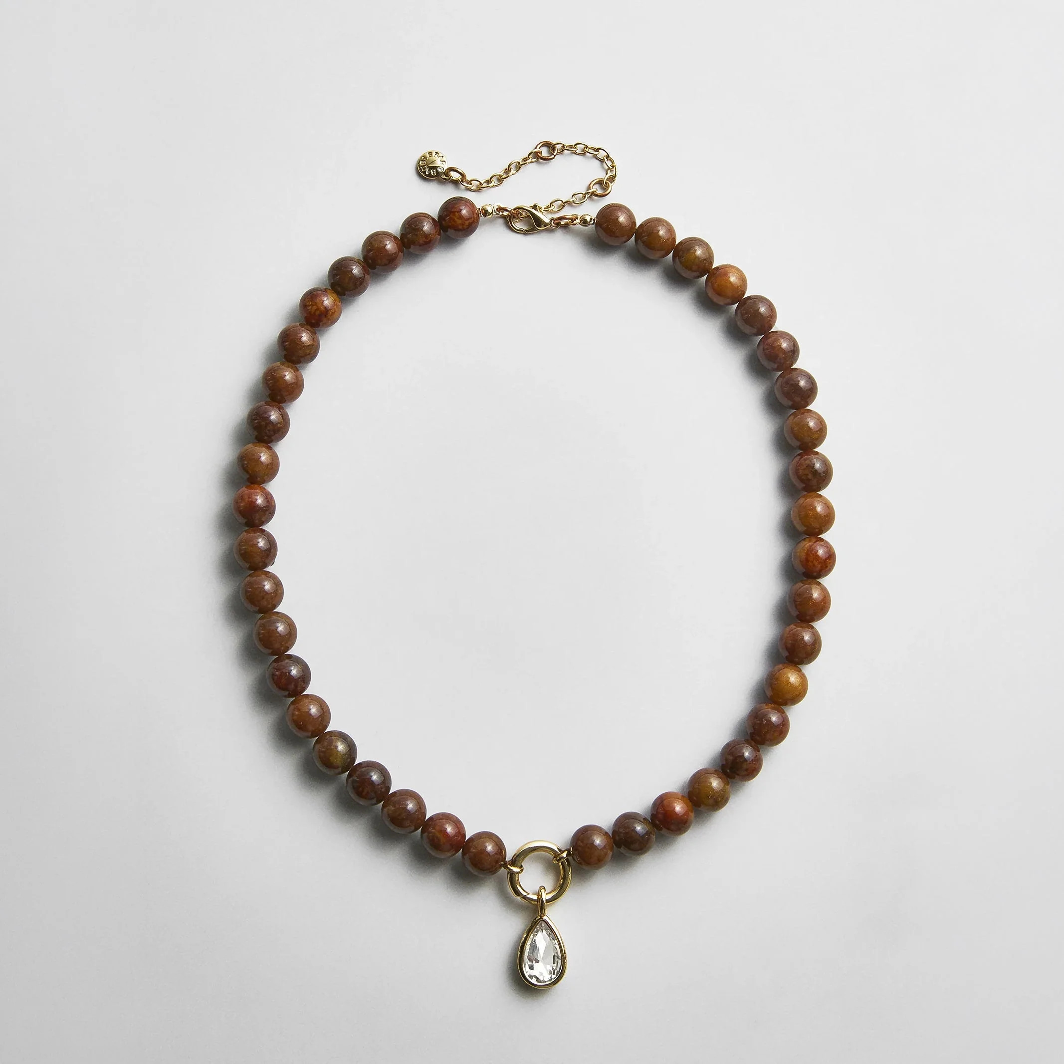 Janette Beaded Ring Necklace - Tiger's Eye | BaubleBar