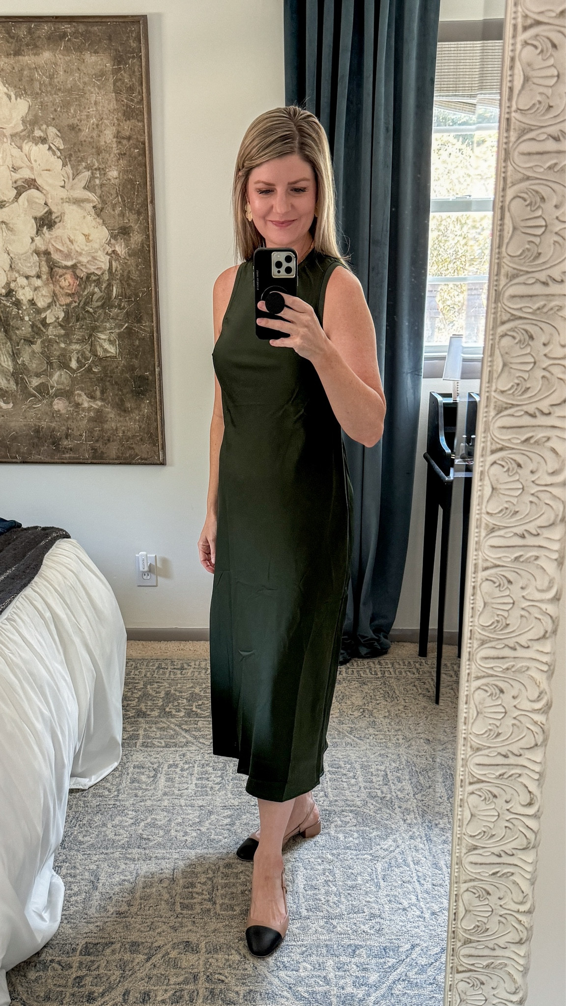 The best dress for layering in all kinds of weather in early fall! These $19 slingback shoes from @walmartfashion look so classic and designer. #walmartpartner #walmartfashion 

#LTKStyleTip #LTKFindsUnder50 #LTKSeasonal