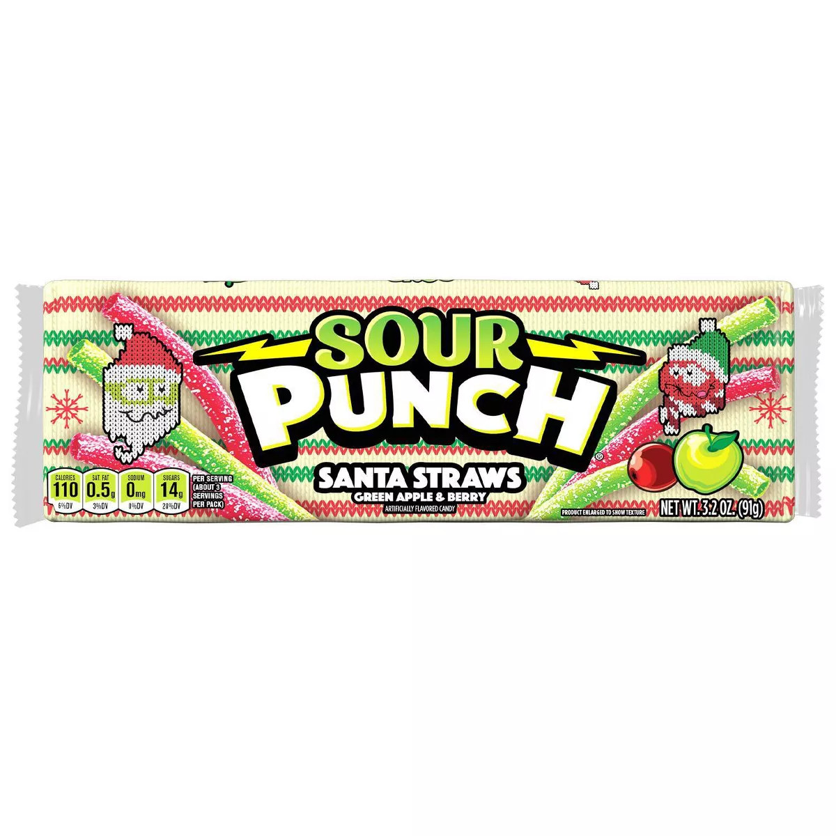 Sour Punch Santa Straws - 3.2oz | Target
