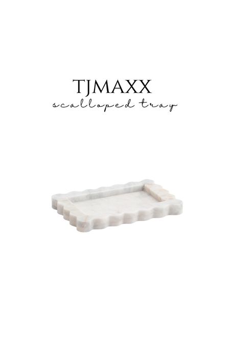 Marble scalloped tray only $29! Perfect for kitchen, bathroom or nightstand stylinh! Tjmaxx finds tjmaxx home decor 

#LTKSaleAlert #LTKHome #LTKFindsUnder50