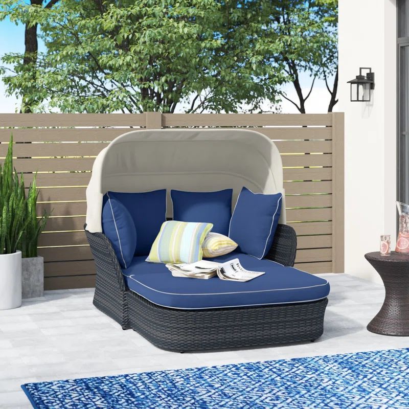 Onika 61'' Wide Outdoor Wicker Patio Daybed with Cushions | Wayfair Professional