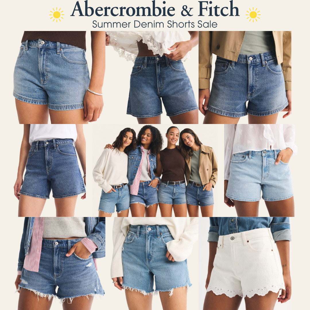 @abercrombie & Fitch | Summer Denim Shorts Sale ☀️ 

Abercrombie’s most popular denim shorts are on sale — and I pulled together the top-rated, best-selling styles that are actually worth checking first!!

Good denim shorts are weirdly hard to find. They have to fit right at the waist, feel flattering through the hips, not ride up in the worst way, and still look effortless with everything. 

These are the Abercrombie shorts people keep going back to for a reason.

Featured styles include:
Curve Love High Rise 90s Cutoff Short
Curve Love High Rise Mom Short
High Rise Dad Short
Curve Love High Rise Dad Short
Curve Love Mid Rise A-Line Short
High Rise 90s Cutoff Short

I especially love that Abercrombie has Curve Love options because they’re made with extra room through the hip and thigh while still helping reduce that annoying waist gap. 

Such a good option if regular denim shorts never fit quite right.

These are easy summer staples for tanks, bodysuits, linen button-downs, swim tops, oversized tees, sandals, sneakers, beach days, errands, concerts, vacation outfits, and casual weekend looks.

Abercrombie Shorts & Swim Event:
25–40% off shorts + swim
20% off almost everything else
Use code SHORTSAF for an extra 15% off almost everything

The best sizes, washes, and Curve Love fits usually go first — so this is the denim shorts sale I’d shop early.

↓ Everything is linked!

#LTKActive #LTKSaleAlert #LTKTravel