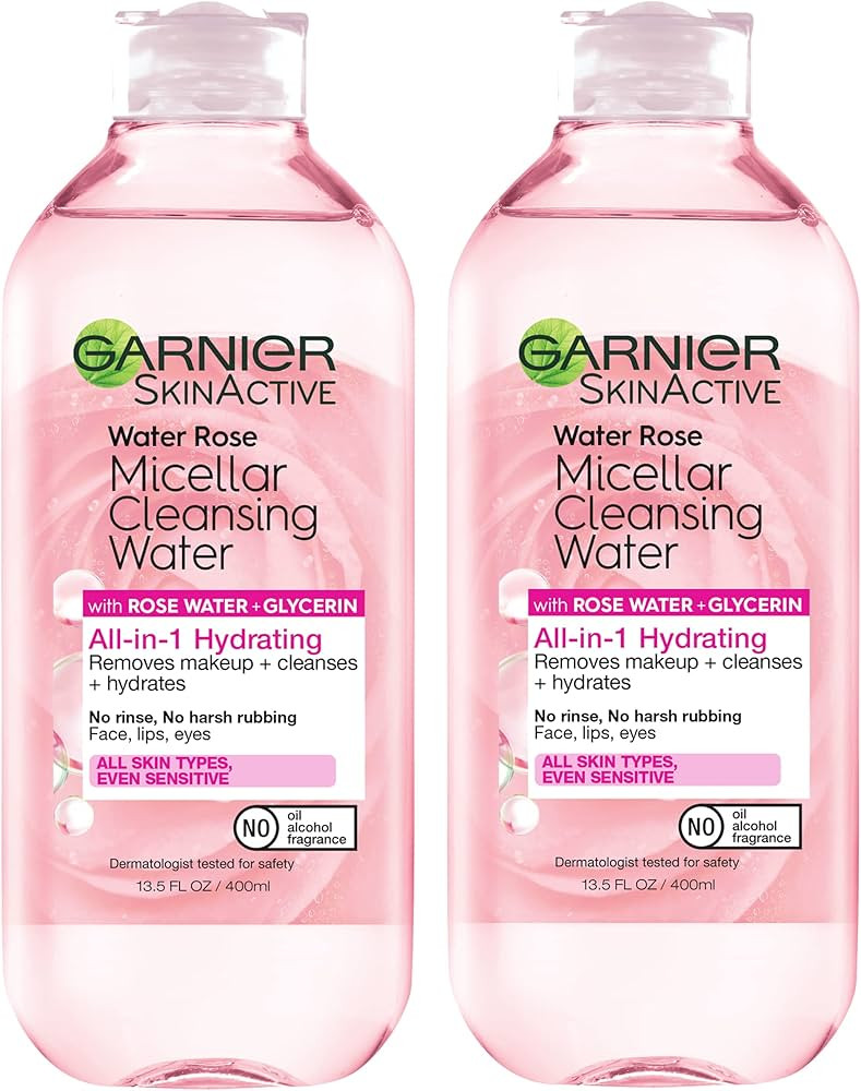 Garnier Micellar Water with Rose Water and Glycerin, Hydrating Facial Cleanser & Makeup Remover, ... | Amazon (US)