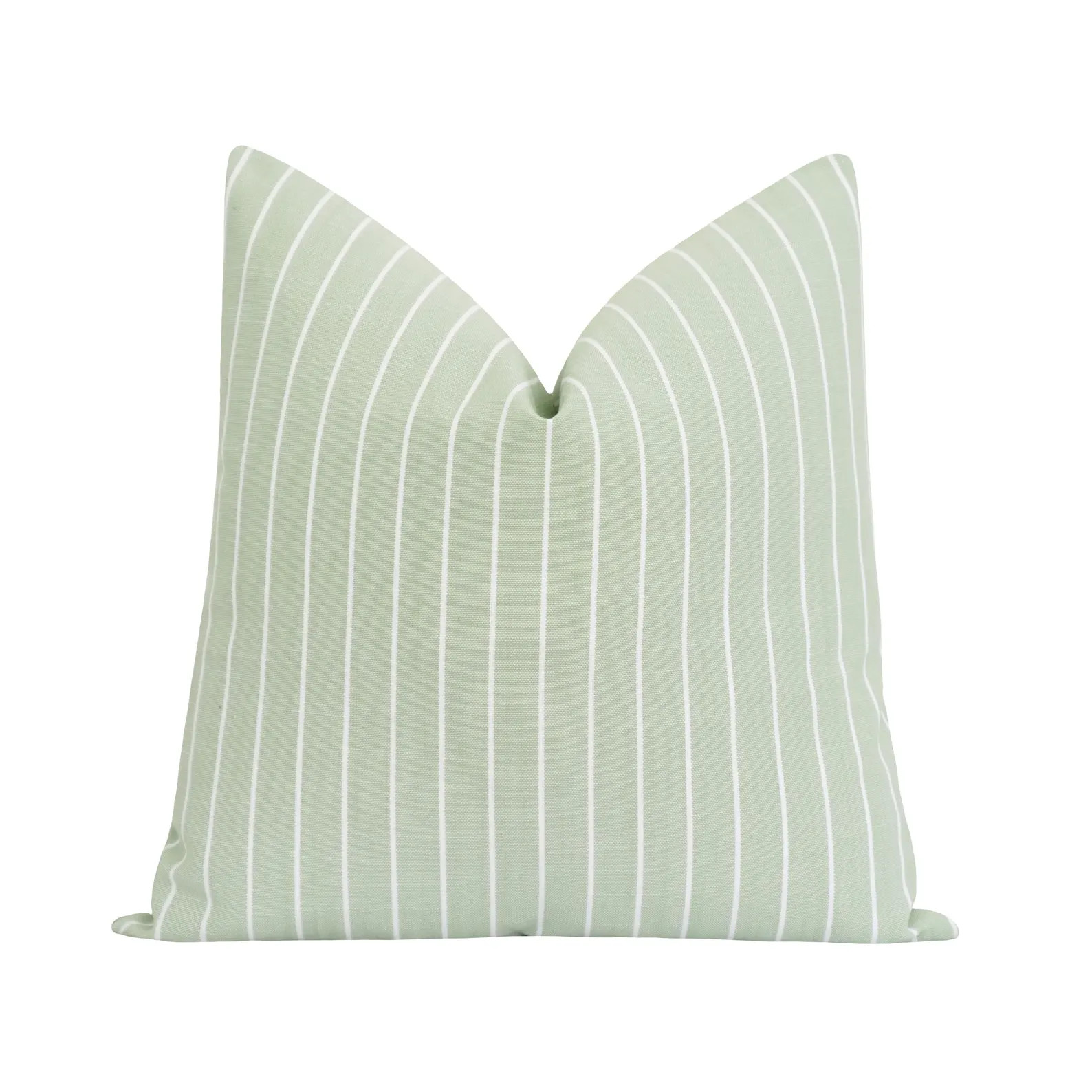 Green White Stripe Pillow Cover • Striped Woven Throw Pillow in Soft Green • Classic Stripe D... | Etsy (Global)