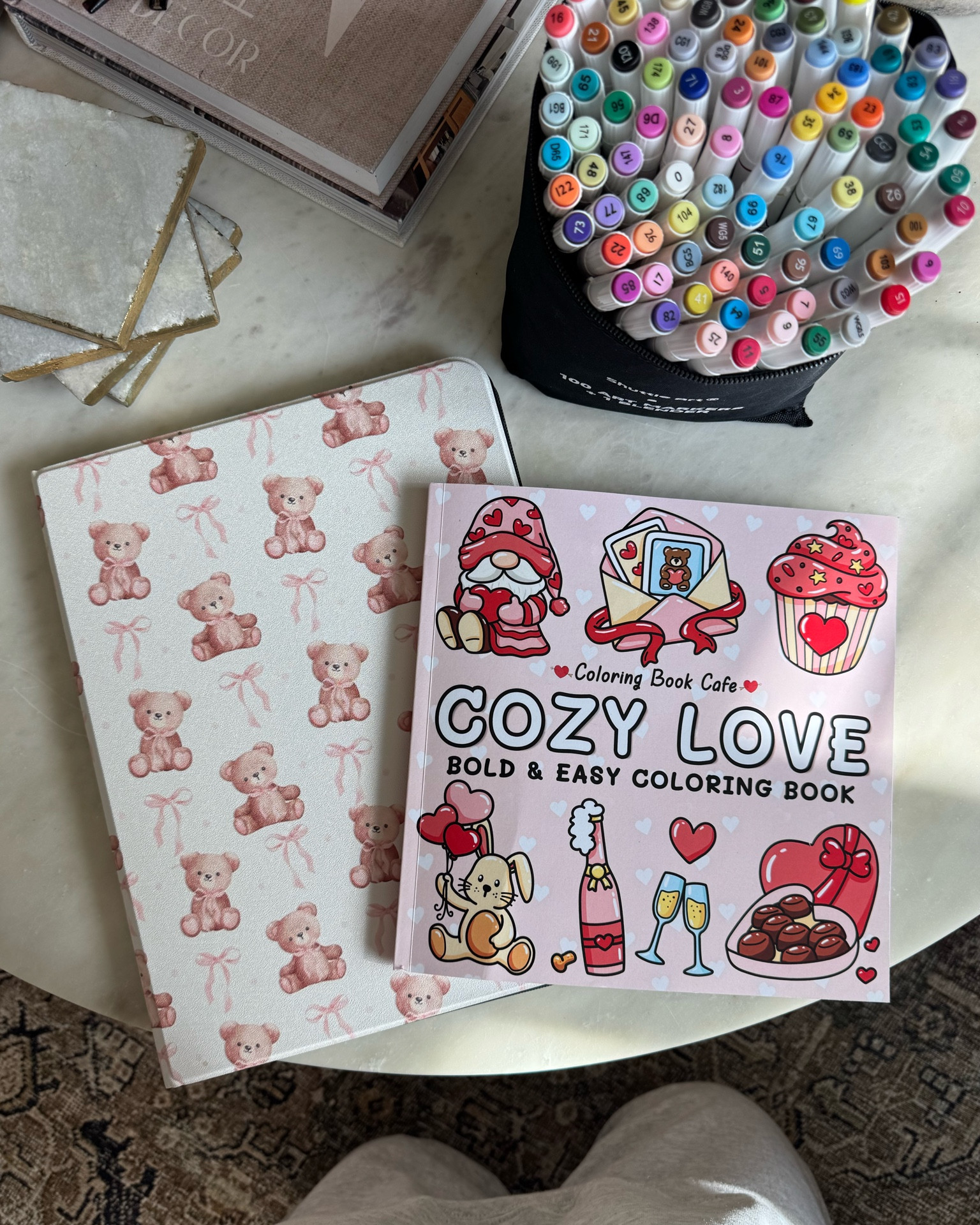 Things I’ve been loving: this Valentine’s Day coloring book. These are my favorite and perfect for stress relief. We color every night together as a family 🩷 these markers are THE BEST! Have the 50 pack & the 100 pack. 

Amazon finds, cozy love coloring book, Valentine’s Day, alcohol markers, adult coloring books, cozy coloring book 

#LTKFamily #LTKHome #LTKFindsUnder50