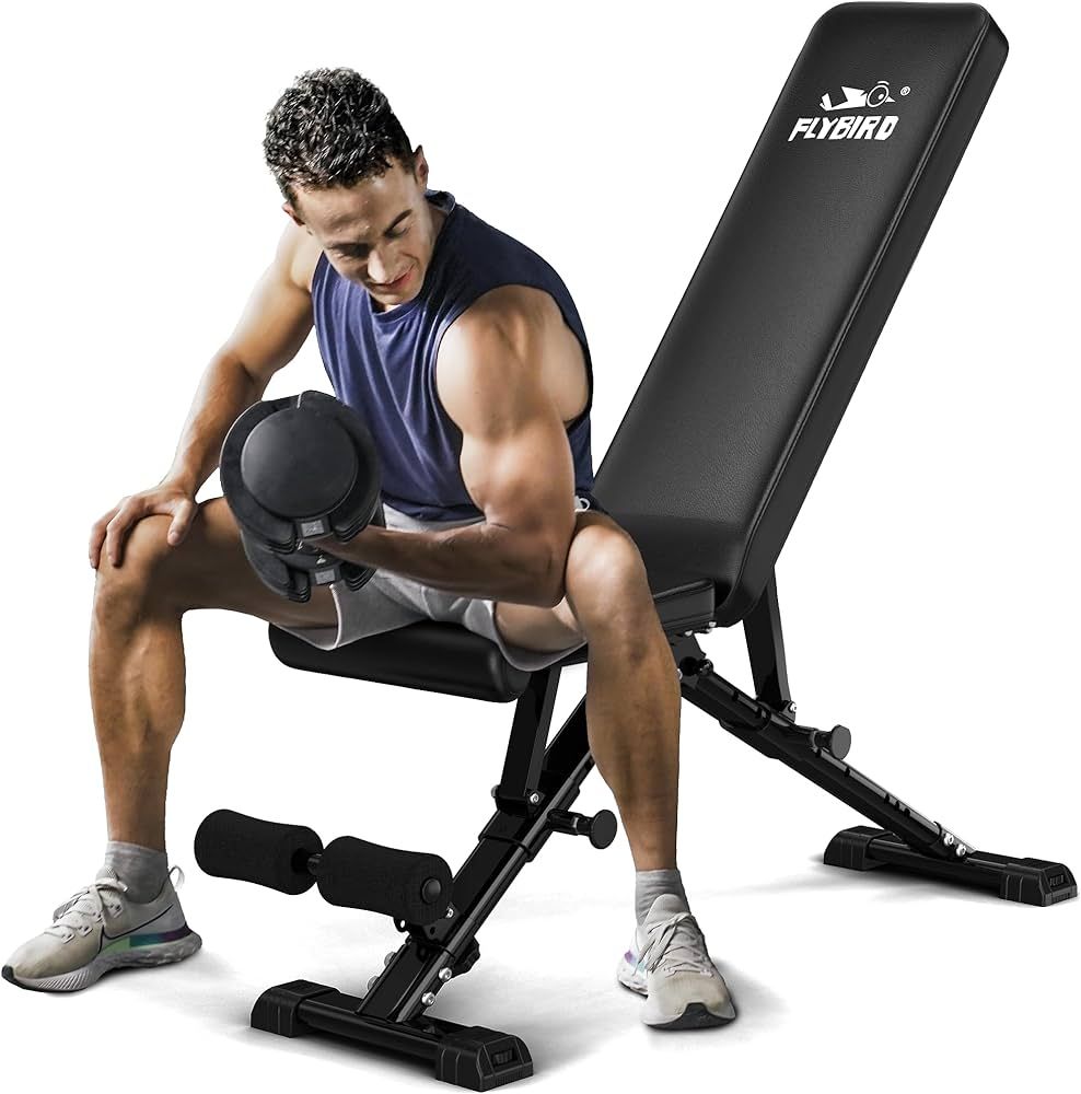 FLYBIRD Weight Bench, Adjustable Strength Training Bench for Full Body Workout with Fast Folding-... | Amazon (US)