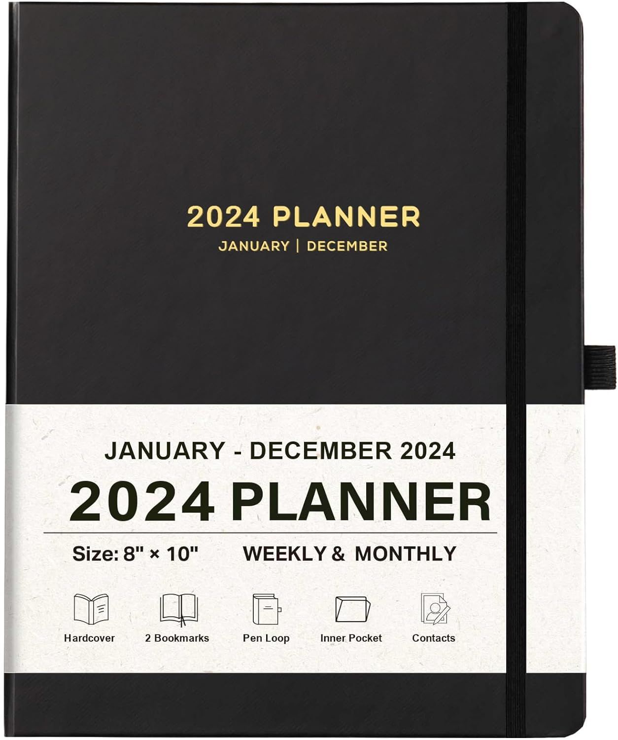 2024 Planner - Hardcover Planner 2024, Jan. 2024 - Dec. 2024, 2024 Weekly and Monthly Planner, 8... | Amazon (US)
