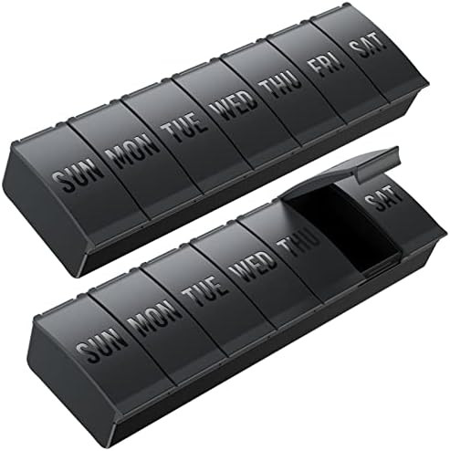 TookMag 2 Pack Large Pill Organizer 7 Day, Daily Pill Case Weekly Pill Box, Large Capacity Medici... | Amazon (US)
