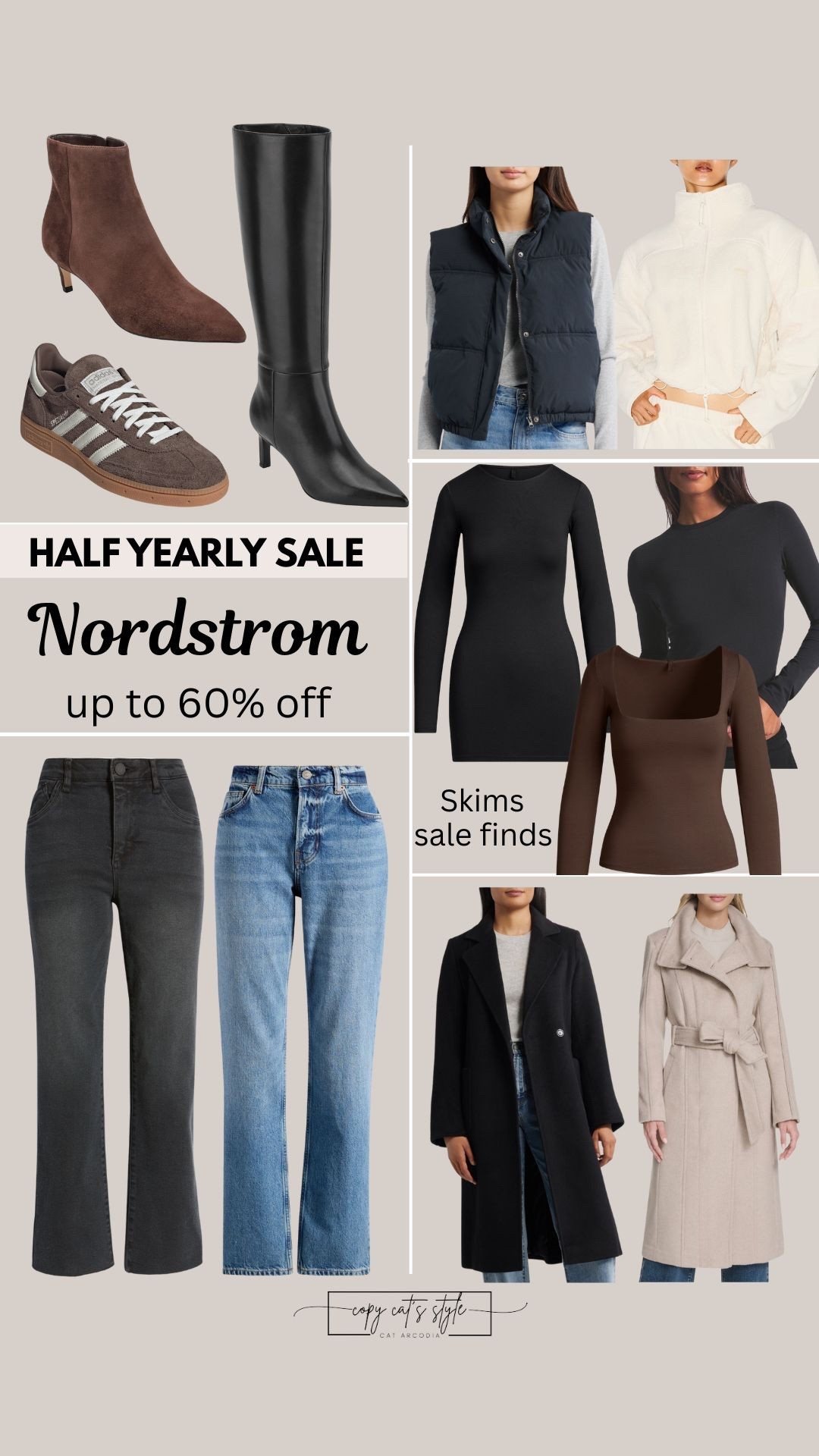 Nordstrom Half Yearly Sale. Nordstrom jeans, coats, skims, boots and more all on sale! 

#LTKFindsUnder100 #LTKWorkwear #LTKSaleAlert