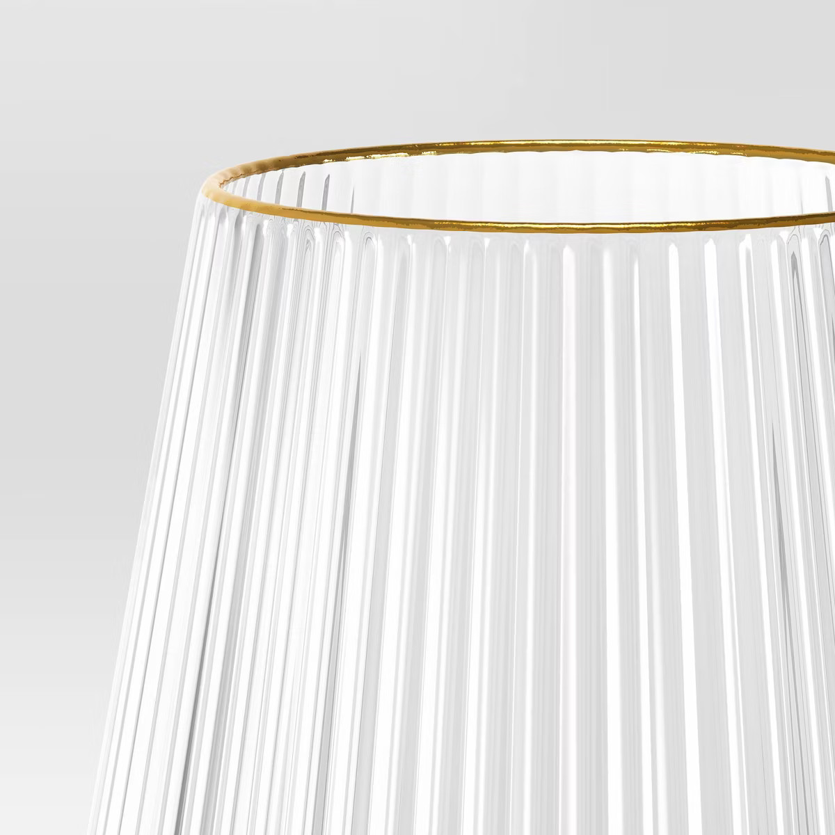 16.9oz 4pk Ribbed Stemmed Wine Glasses Gold - Threshold™ | Target