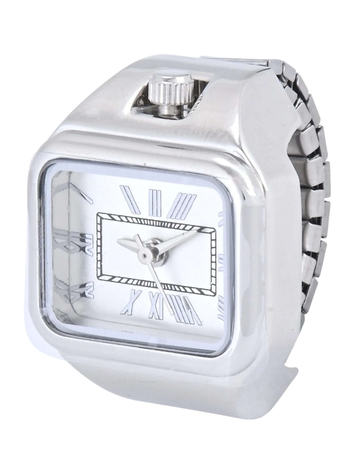 No Boundaries Adult Female Silvertone Square Case Ring Watch with Roman Numerals. | Walmart (US)