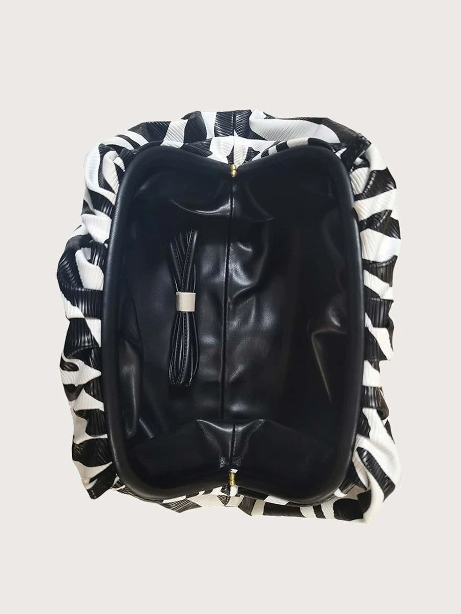 Zebra Striped Pattern Ruched Bag | SHEIN