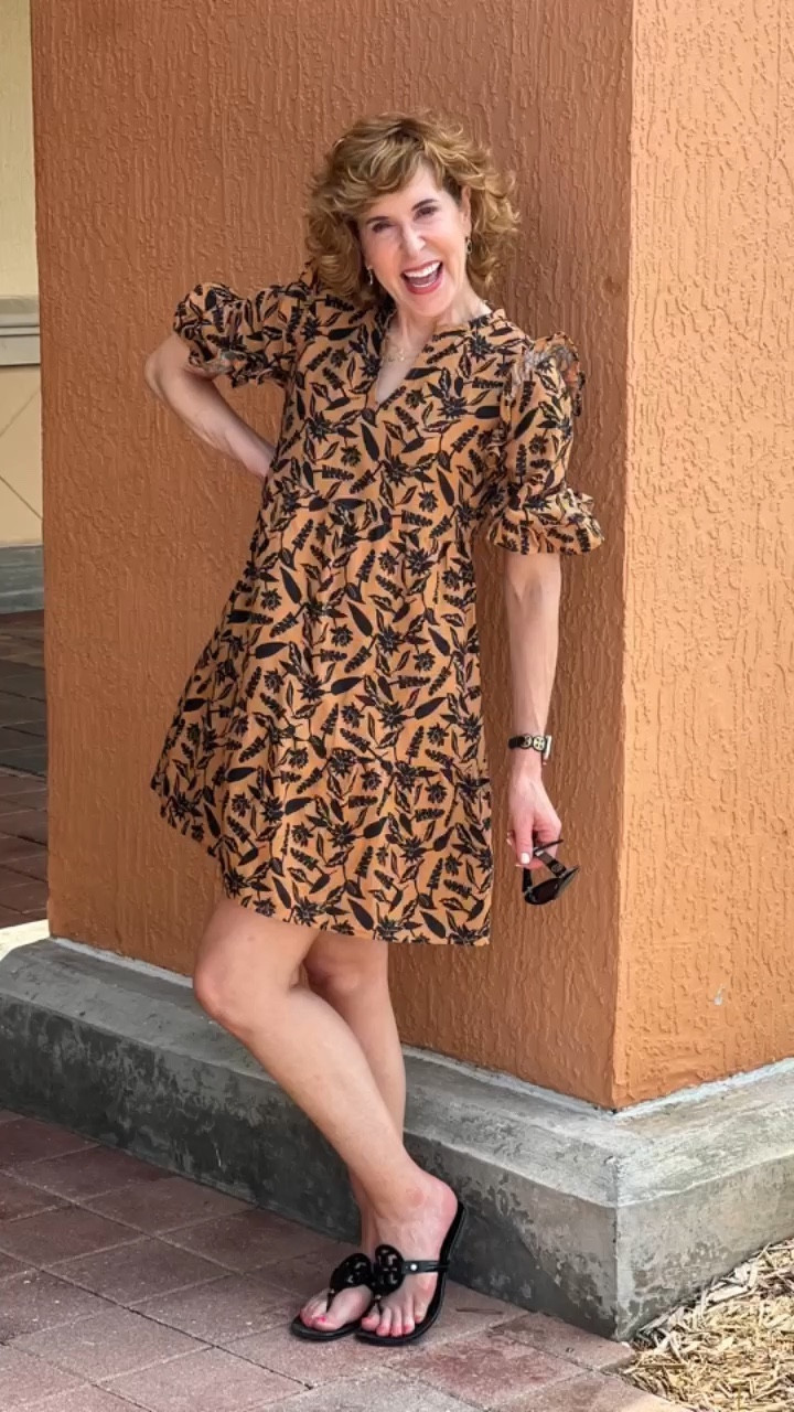 Can this washed linen @amazonfashion dress get any cuter? It has elbow-length sleeves, a split neck, and a tiered ruffled skirt. It fits TTS and also comes in a@solid black. (Suzy adds to cart 🛒 as she’s typing this!) 
🤣
For reference, I’m 5’5” and wearing my usual XS.

#LTKSeasonal #LTKunder50 #LTKstyletip