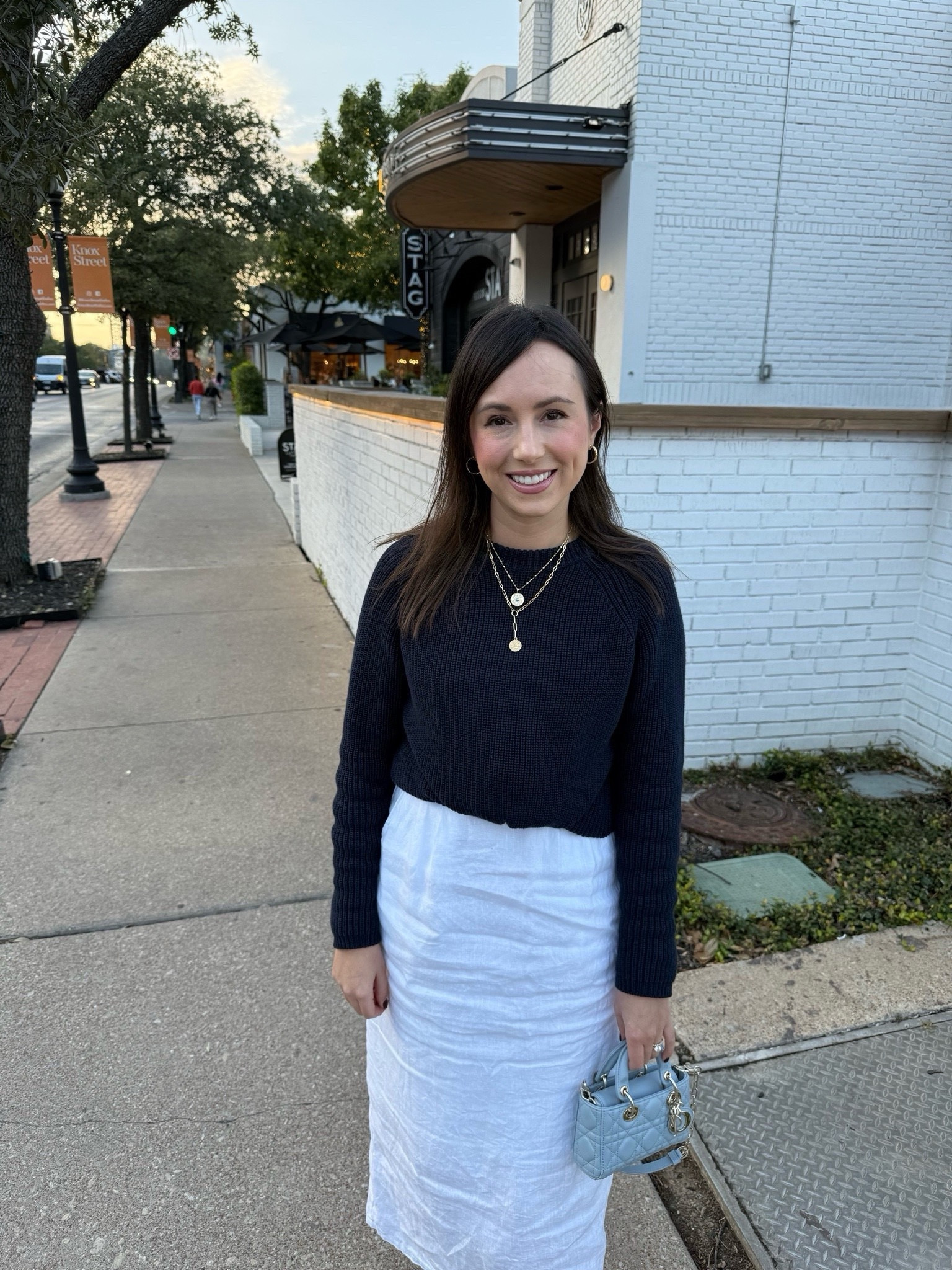 Quince white linen dress (xs) layered with a navy sweater 



#LTKStyleTip #LTKFindsUnder100 #LTKSeasonal