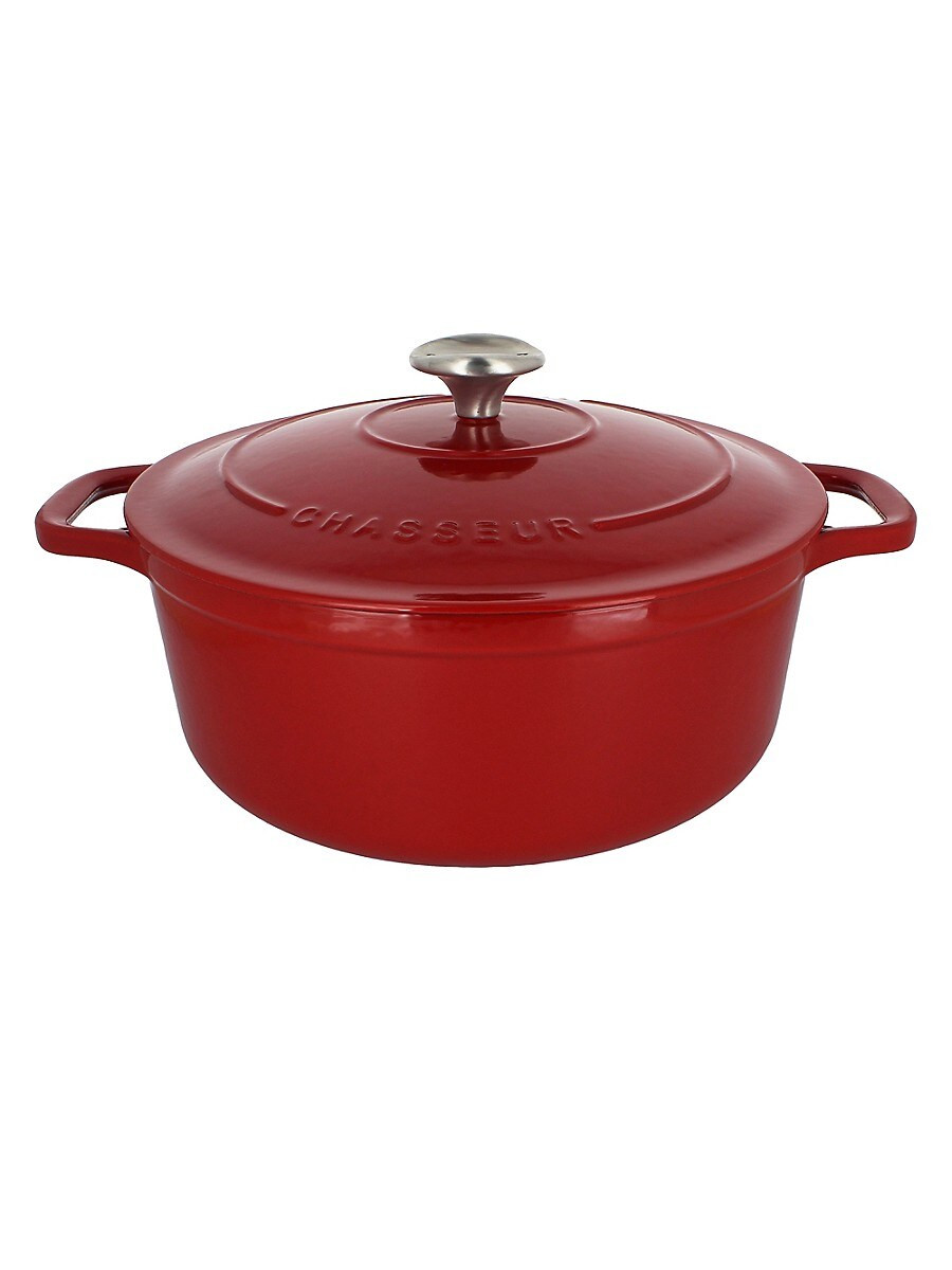 Chasseur French 5.25-Quart Round Enameled Cast Iron Dutch Oven - Red | Saks Fifth Avenue OFF 5TH