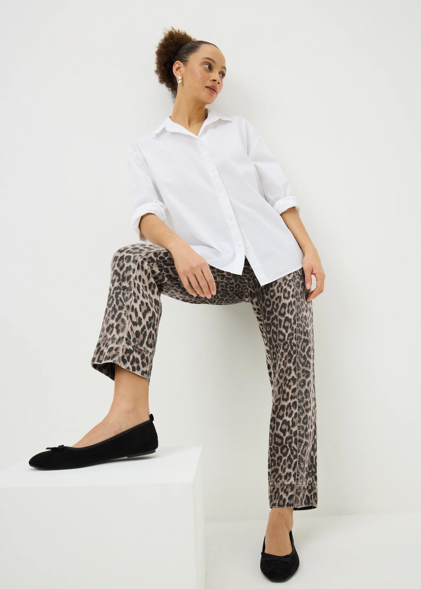 Papaya Petite Brown Leopard Print Utility Jogging Bottoms | Matalan (UK)
