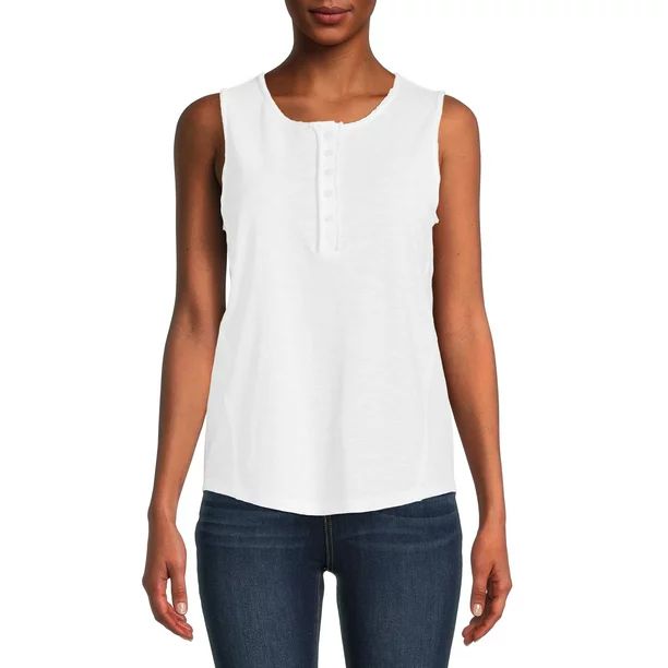 Time and Tru Women's Henley Tank Top - Walmart.com | Walmart (US)