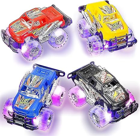 Light-Up Monster Truck Toys (2-Pack) – Push-&-Go Cars with Glowing Wheels – Birthday Gift for... | Amazon (US)