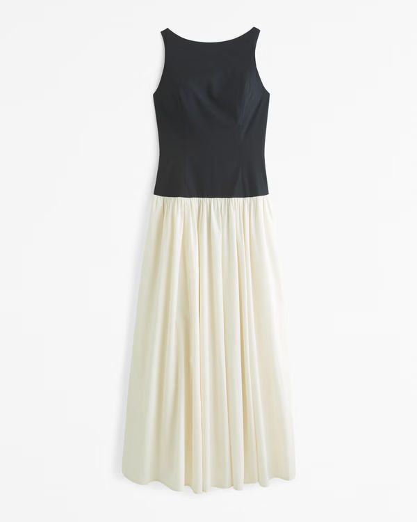 Drop-Waist Midi Dress | Abercrombie & Fitch (US)