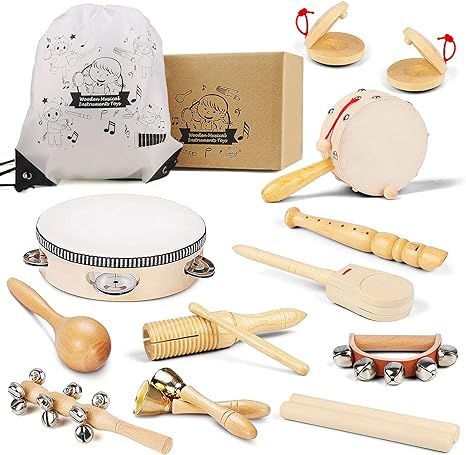 Chriffer Kids Musical Instruments Toys, Percussion Instruments Set with Xylophone, Preschool Educ... | Amazon (US)