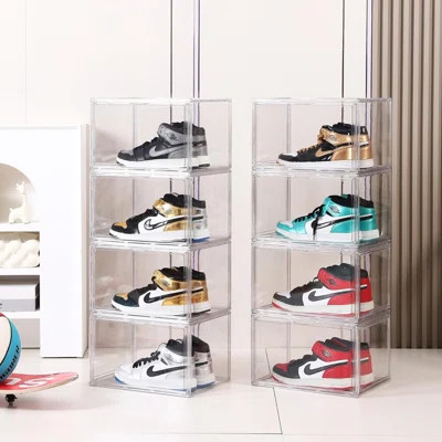 12 Pack Clear Acrylic Shoe Boxes – Stackable Sneaker Storage With Magnetic Door, Ultra Clear Plastic For Shoe Display And Organization | Wayfair North America