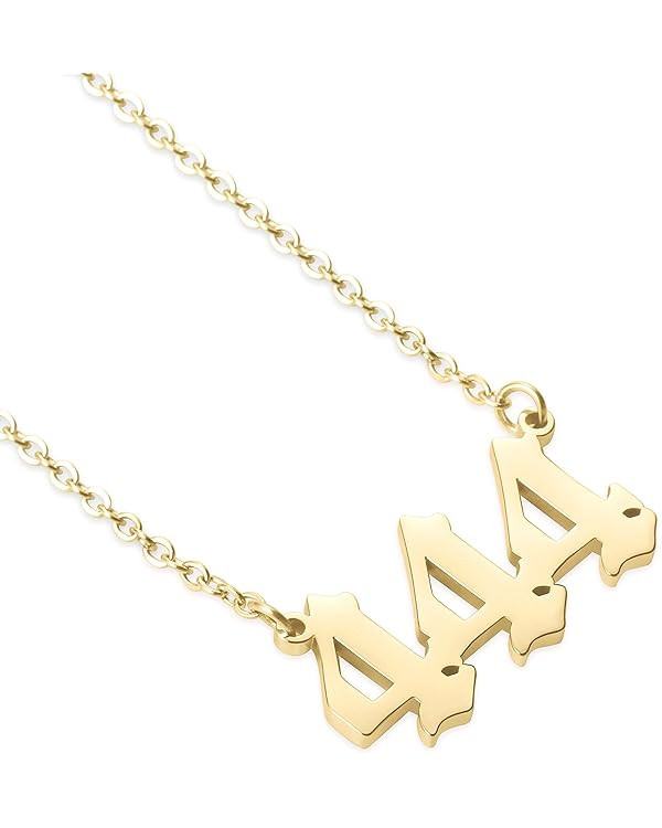 Angel Number Necklace for Women 111 222 333 444 555 666 777 888 999 Pendant Choker Necklace Jewel... | Amazon (US)