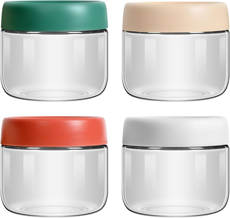 EONJOE 4-Pack 10oz Small Glass Jars with Lids Overnight Oats Meal Prep Salad Food Cereal Snacks C... | Amazon (CA)