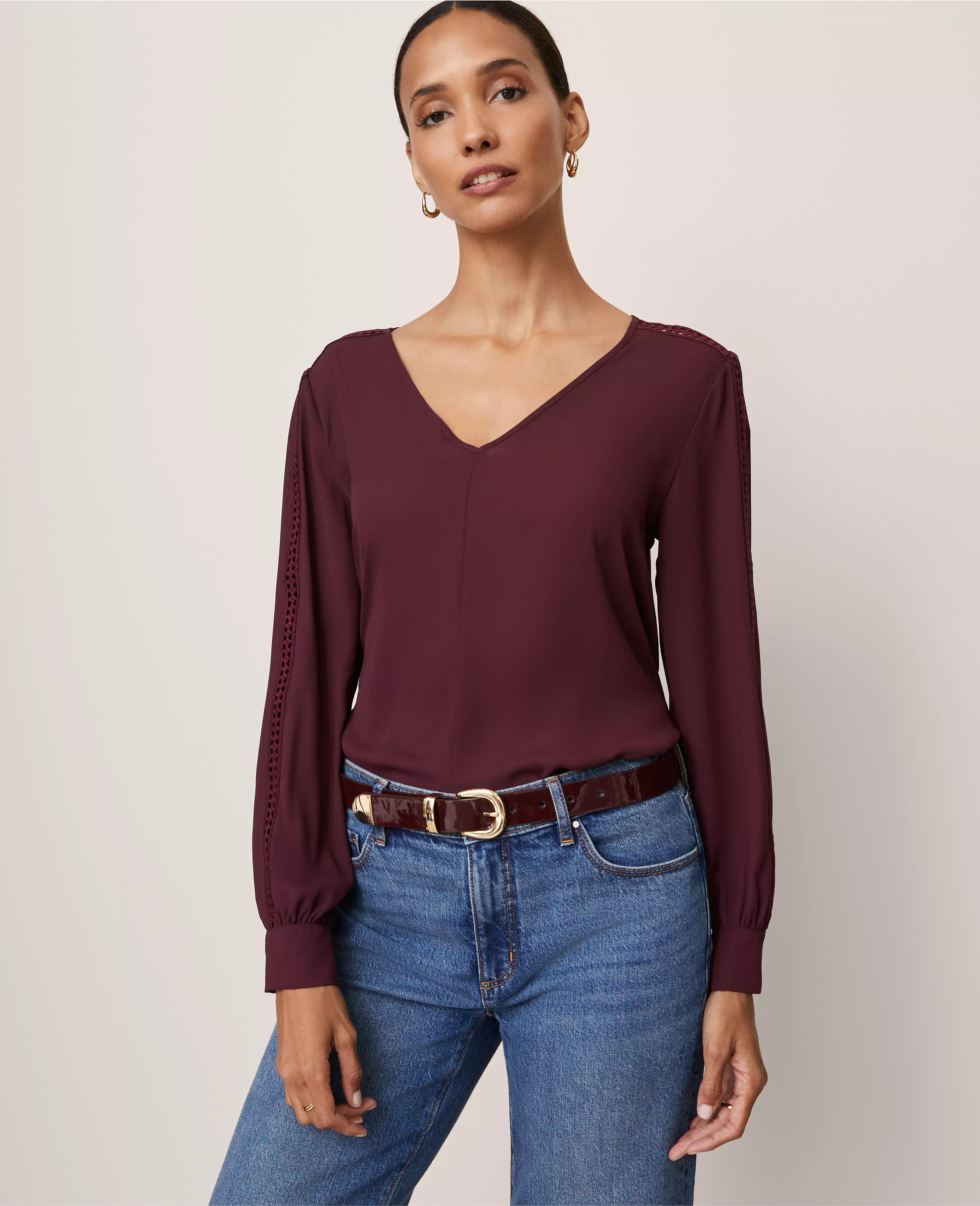 Lace Trim Top | Ann Taylor