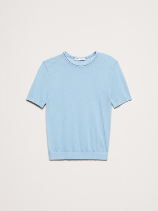 Sheer Ultra-Fine Cotton Sweater Tee | Banana Republic (US)