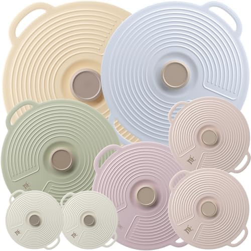 GUANCI Silicone Lids for Bowl 8 Pack, Microwave Splatter Cover with 6 Sizes Reusable Heat Resista... | Amazon (US)