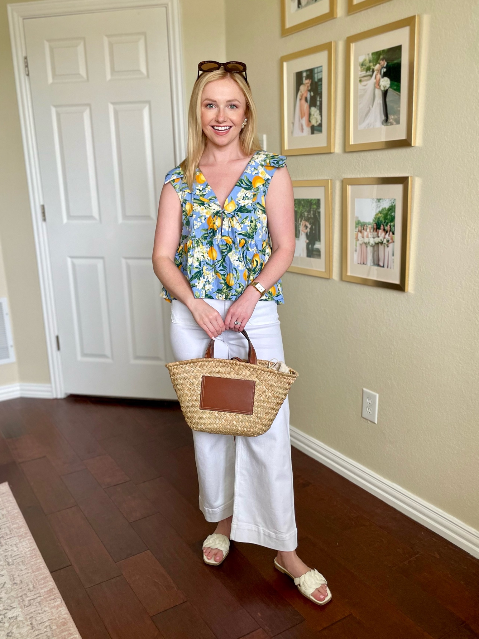 Wearing a 26 regular in pants and XS in top | lemon print, lemon print top, white jeans, crop jeans, summer outfit, Anthropologie, casual summer outfit 

#LTKStyleTip #LTKSeasonal #LTKSummerSales